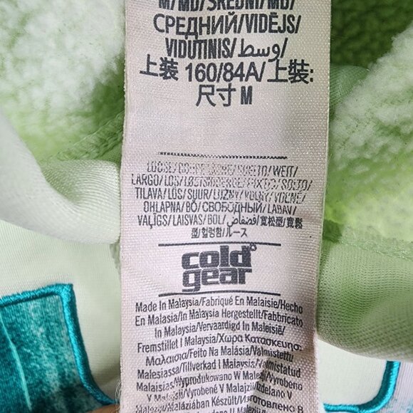 Womens Green Under Armour ColdGear Loose Fit Hoodie Sweatshirt Storm 1 Size M - Picture 7 of 13